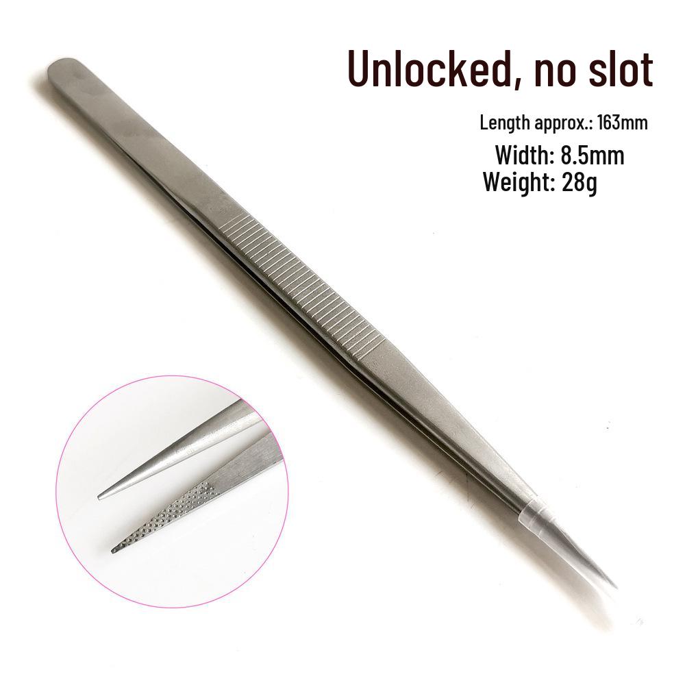 Stainless Steel Grooved Diamond Tweezers: Non-slip, Durable Tool for Gem Handling