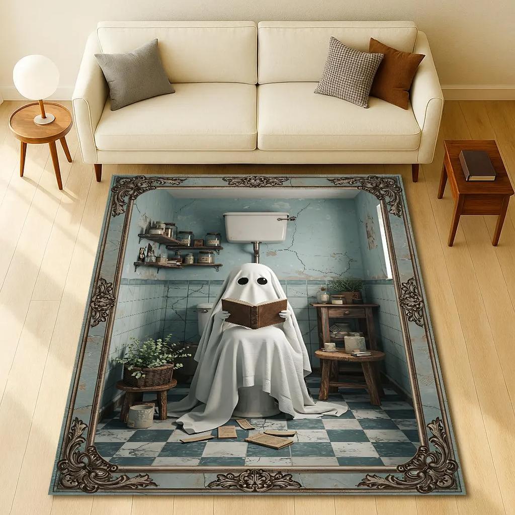 Pumpkin Rug Halloween Rug Gothic Rug,Halloween Art Carpet Halloween Decor Rug Horror Rug,Halloween Themed floor mat