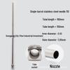 Stainless Steel Dispensing Syringe: 160mm Total Length, 150mm Tube, Pointed Tip, Flat Opening