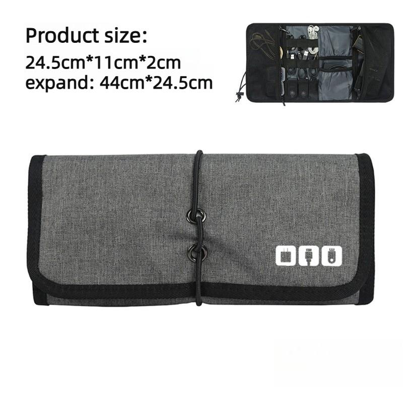 

New Multi-Functional Electronic Organizer Bag-Portable Storage Pouch for Power Banks,Cables,Headphones,USB Flash Drives and More сірий
