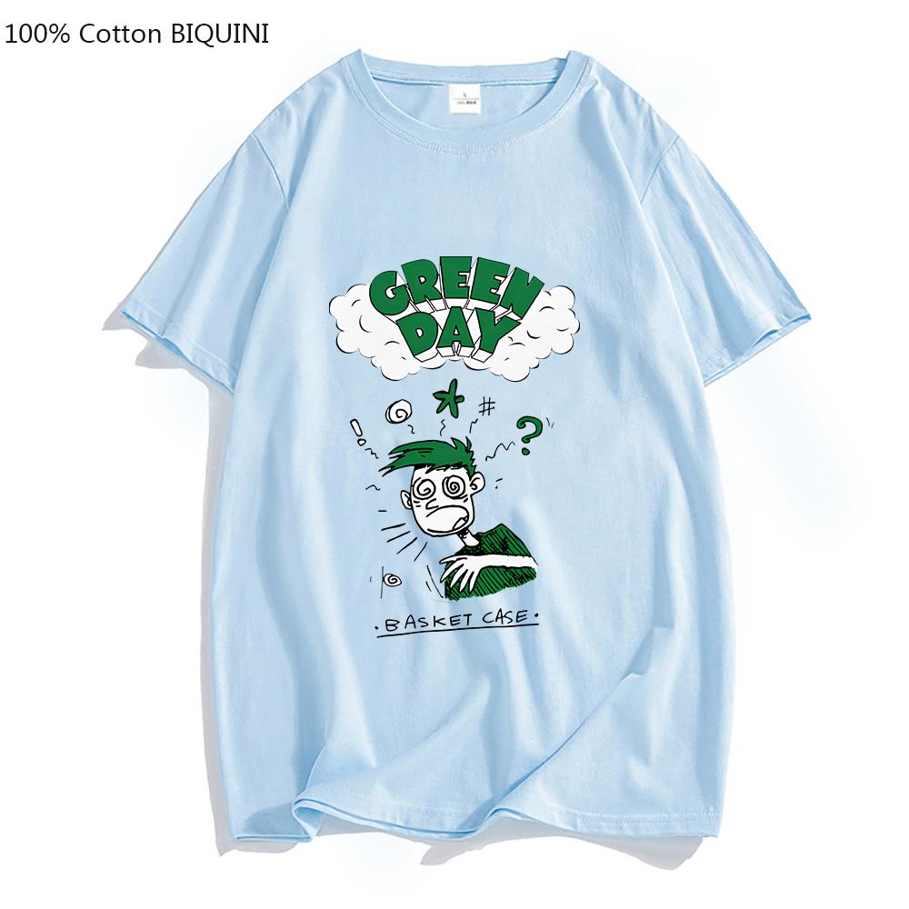Music G-green Day Rock Band Aesthetic T-shirts MEN 100% Cotton Casual T Shirts Short Sleeve Tshirts Handsome Aldult Tees Fashion