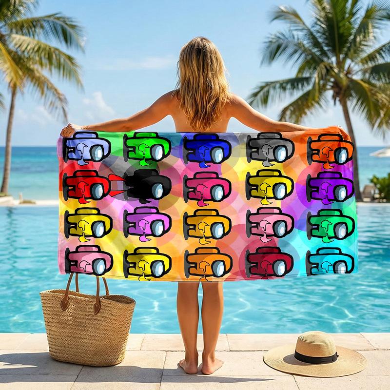 Among Us Mode Strandtuch Tragbar Weich Schnelltrocknend Handtuch Für Schwimmen Camping Urlaub