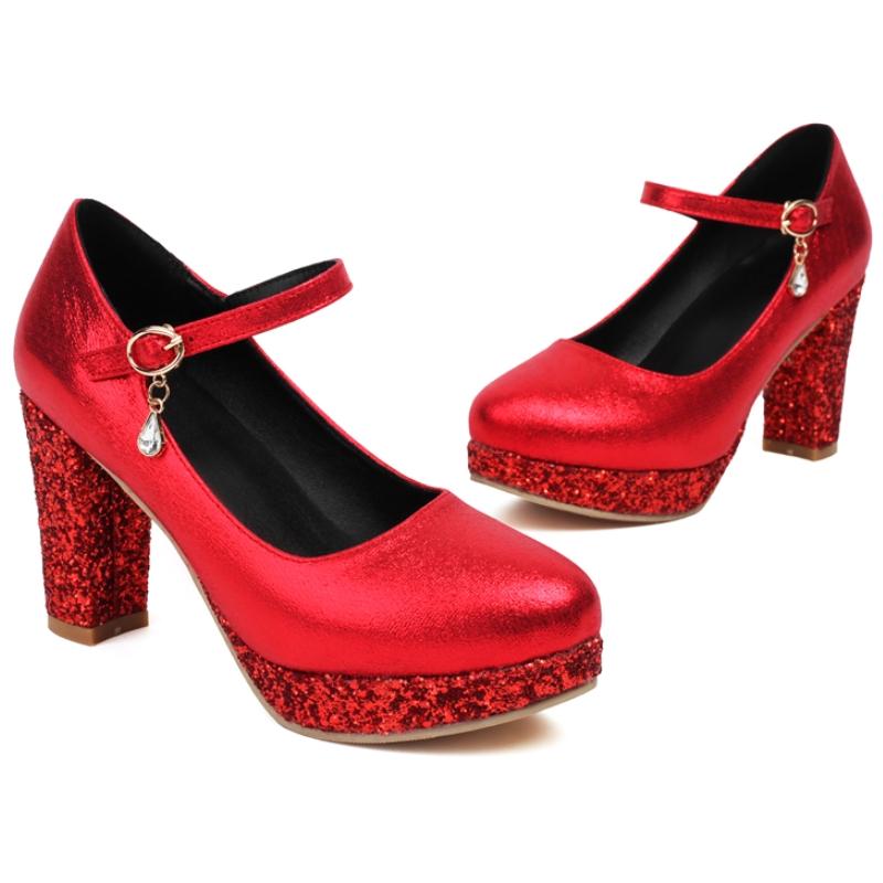 Moda Wysokie Obcasy Buty Kobieta Czółenka Seksowne Luksusowe Złote Srebrne Czerwone Damskie Obcasy Eleganckie Party Biuro Ślub Buty Duży Rozmiar 45