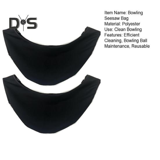 2 Pcs Bowling Seesaw Bag Washable Bowling Ball Polisher Bags Black Ball Cleaner Towel for Bowling Ball Cleaning And Storage