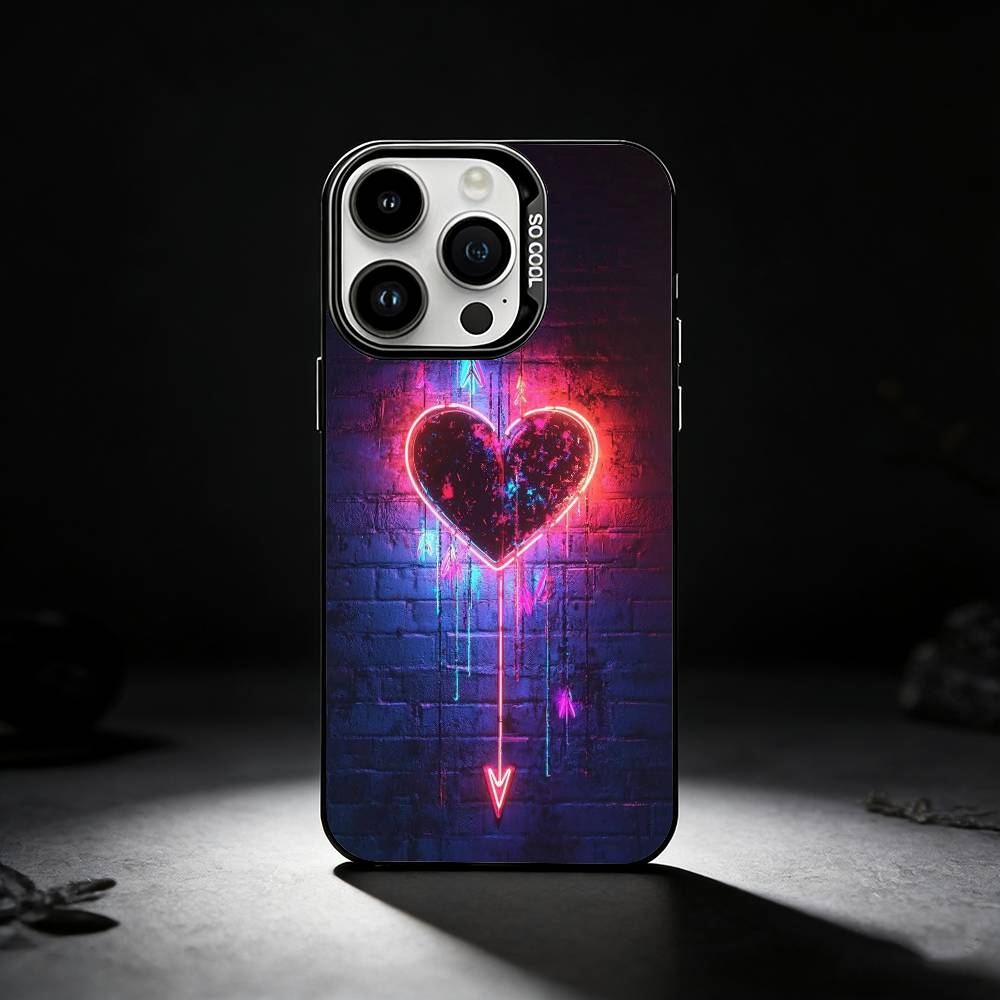 

Neon Light Phone Case For iPhone 17,16,15,14,13,12,11 Plus,Pro Max,XS,Colored silver phone case iPhone17