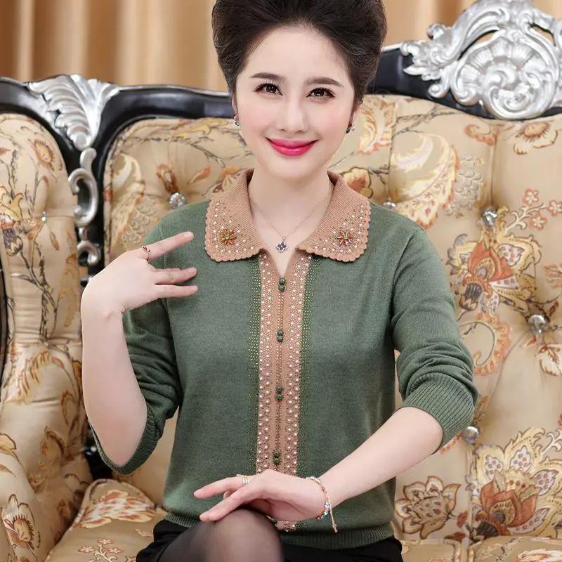 Autumn Winter Women's Middle-aged Bottom Sweater Loose Pullover Large Size Clothing Winter Sweater