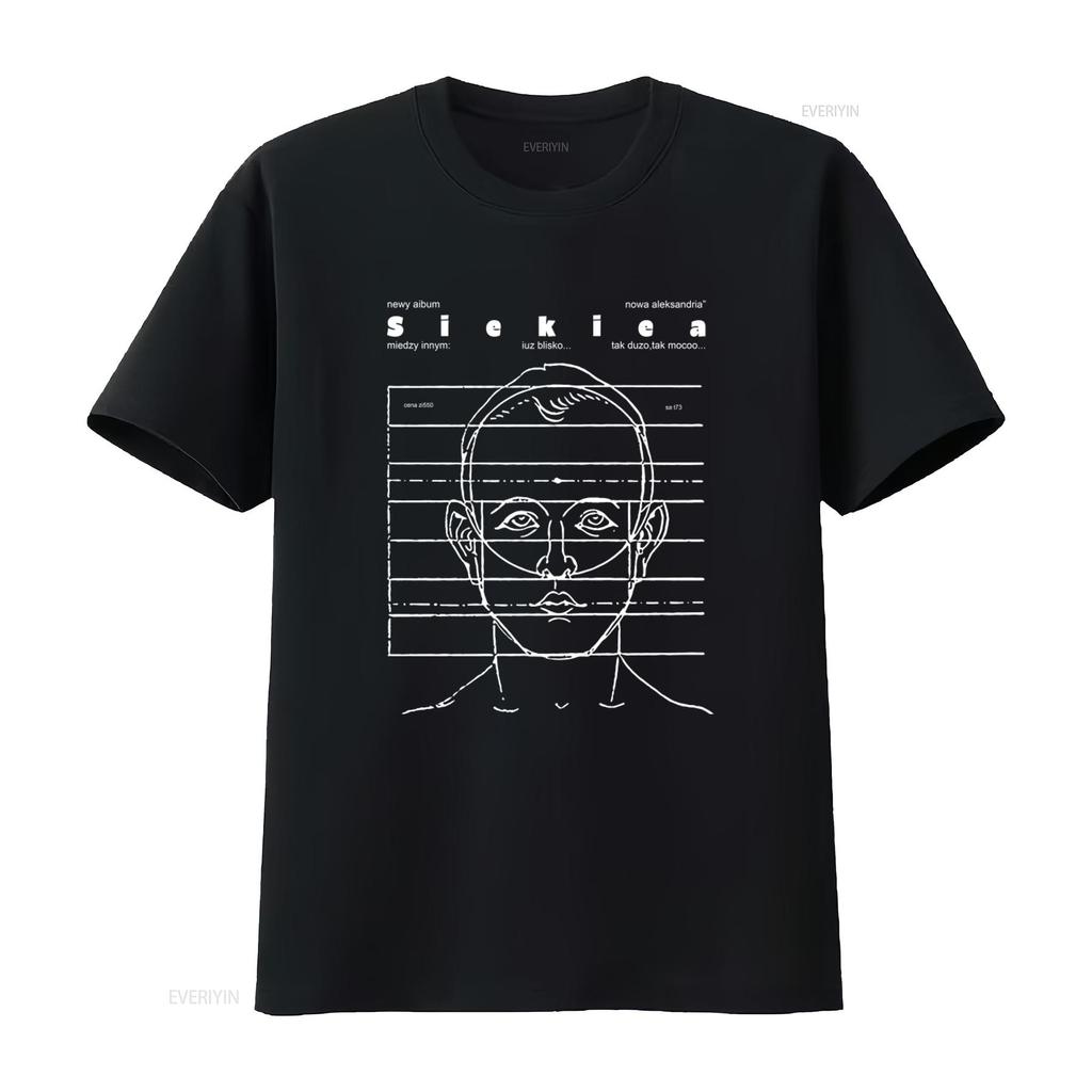 Untergrund Post-Punk Band Siekiera Print T-Shirt Für Unisex Und Unisex Mit Einzigartigem Design Vintage Designer Kleidung