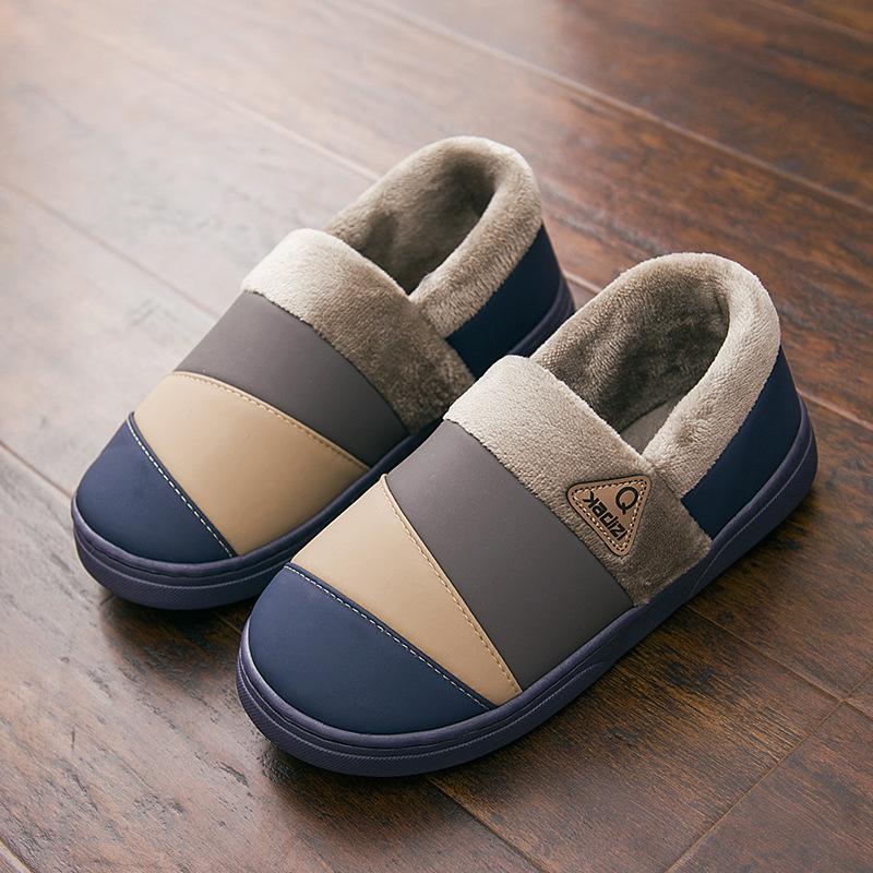 Lidani Cotton Shoes Men's Winter Waterproof Outer Wear Warm Indoor Home Non-slip Extra Large Size 50-51 Men's Cotton Slippers