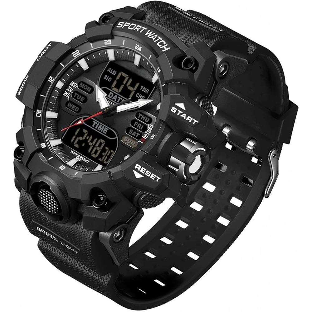 Men s Sports Digital Watch Waterproof 50m Multi-Function LED Backlight Outdoor Military Watch