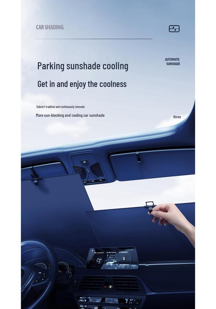 Universal Retractable Front Windshield Sunshade for Summer Heat Protection