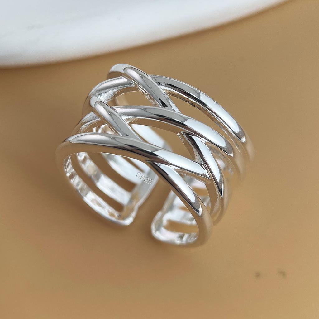 925 Sterling Silver Rings for Women Couple Minimalist Handmade Simple Interware Ring Fine Jewelry Gift Prevent Allergy
