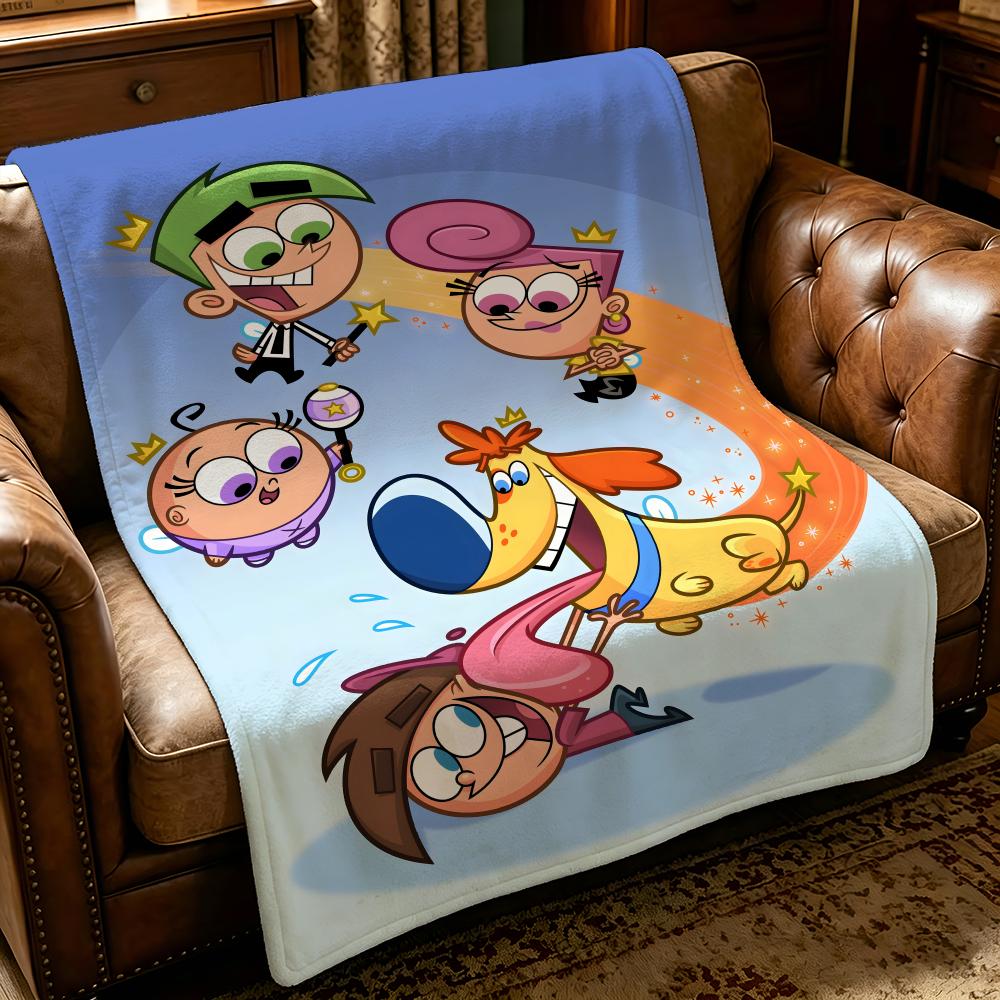 Cartoon T-The Fairly Odd Parent-T Throw Thick Comfort Flannel Quilt, Multi-scene Use Indoor Outdoor Daily Nap