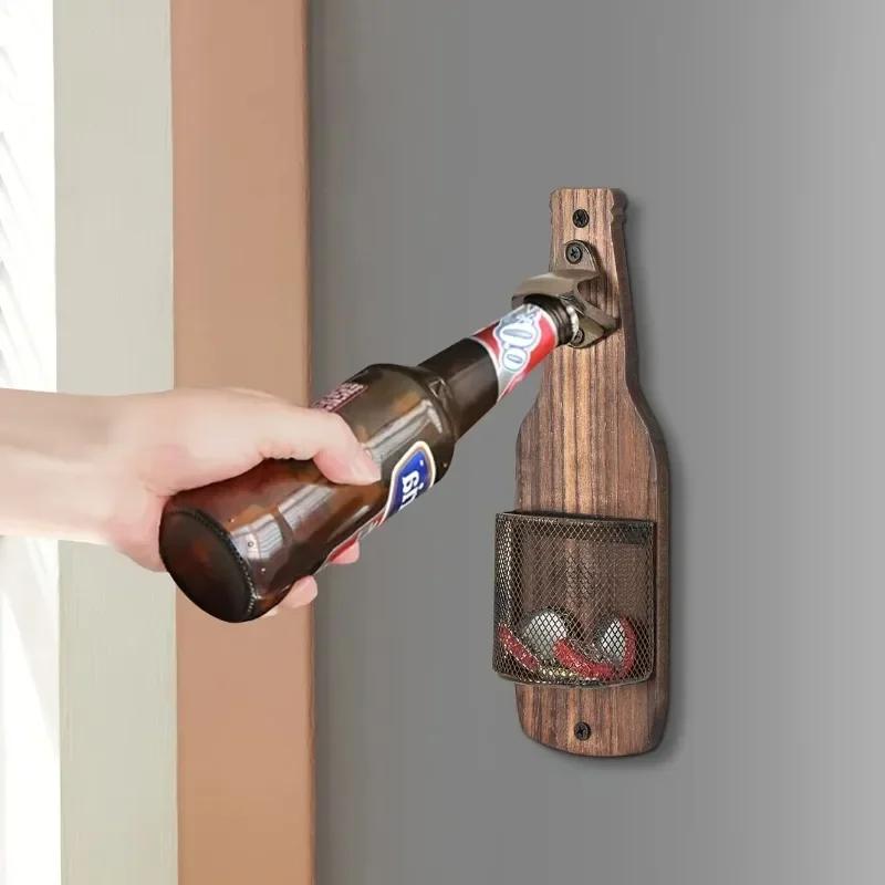 2025 New 1PC Multi-functional Industrial Style Beer Bottle Opener - Decorative Wall Mounted Pendant for Catering Bar