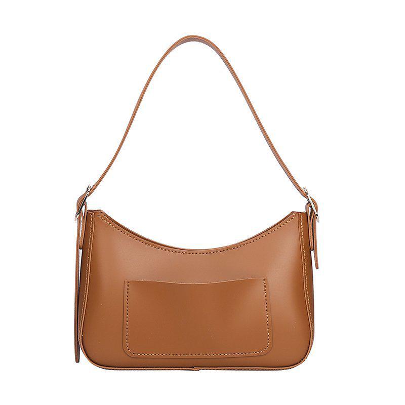 Trendy DIY Solid Color Single Shoulder Retro PU Women's Bag