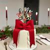Hello  New Year Acrylic Cake Decoration Golden Red Cake Topper Decor
