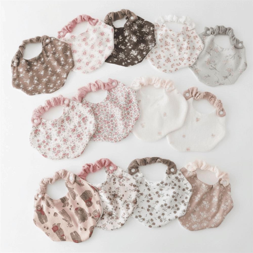 360-Degree Coverage Drool Bib Cotton Gauze Burp Cloth Soft Baby Feeding Bib For Newborn Infants