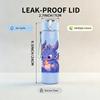 1PC Cute Blue Baby Dragon 750ml Color Plastic Sports Water Bottle Leakproof Flip Straw Lid Suitable for Sports Office Home Use