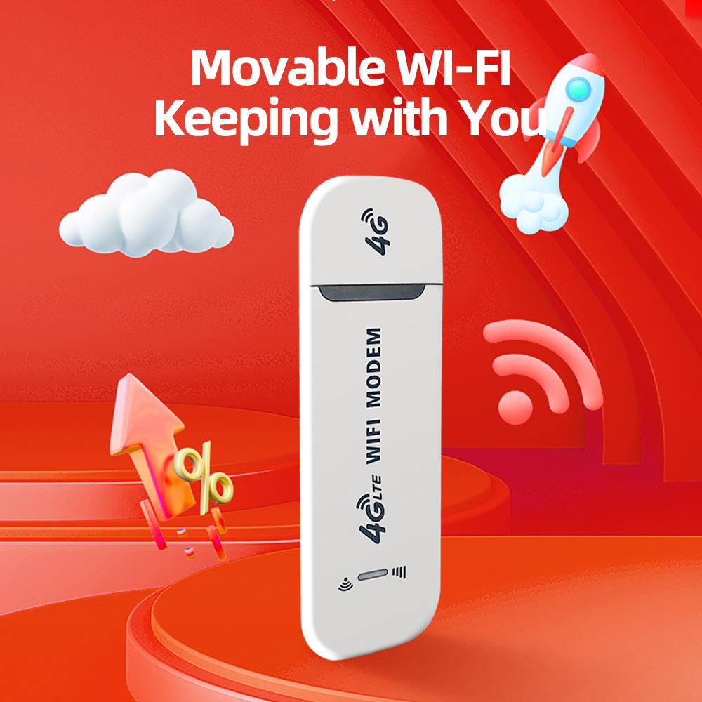 4G LTE Wireless USB Dongle 150Mbps Mobile Broadband Modem Stick 4G SIM Card Hotspot Router for Home Office Wireless WiFi Adapter
