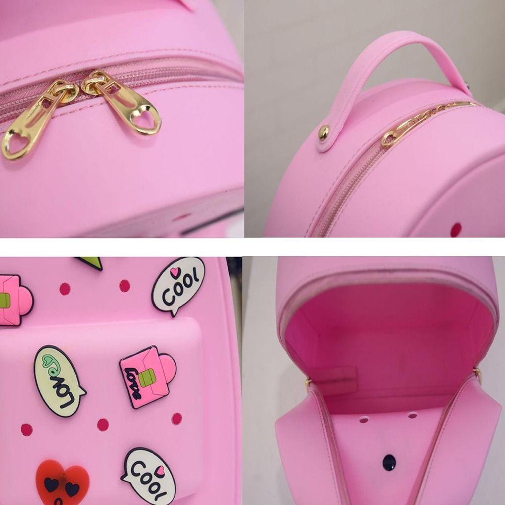 Adjustable Straps Kids Schoolbags Zippered Kindergarten Knapsack Fashion Silicone Backpack  Ladies