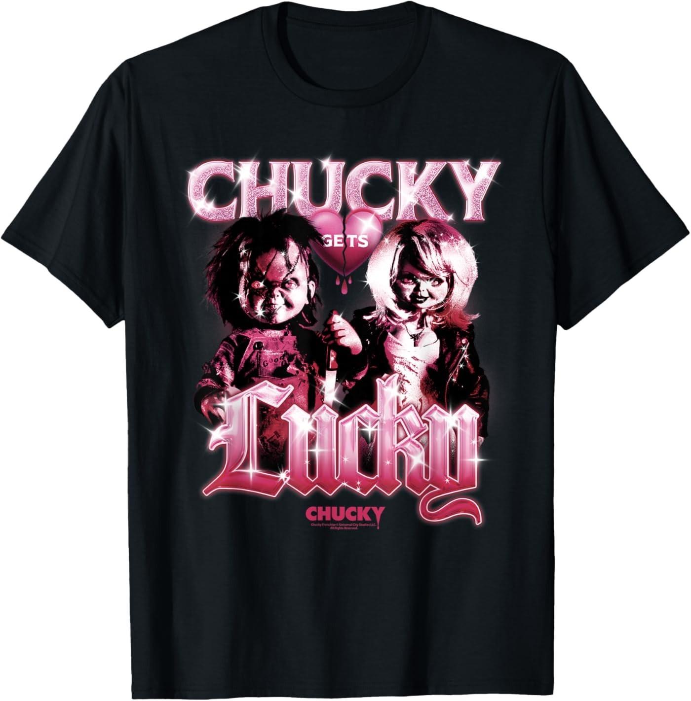 Chucky and Tiffany Gothic Love Chucky Gets Lucky T-Shirt S
