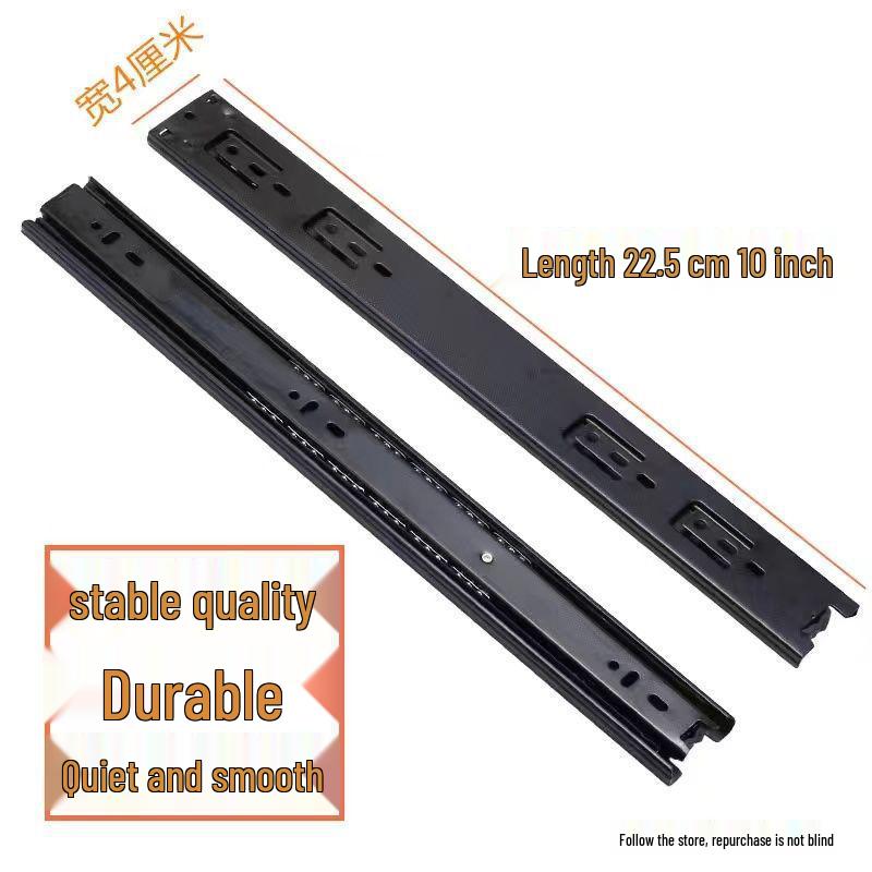 Stainless Steel Silent Damping Drawer Slides, Three-Section Press-Back Design