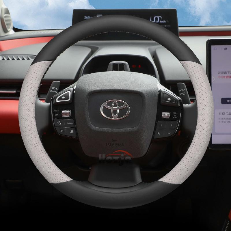Ādas stūres rata pārvalks priekš Toyota
