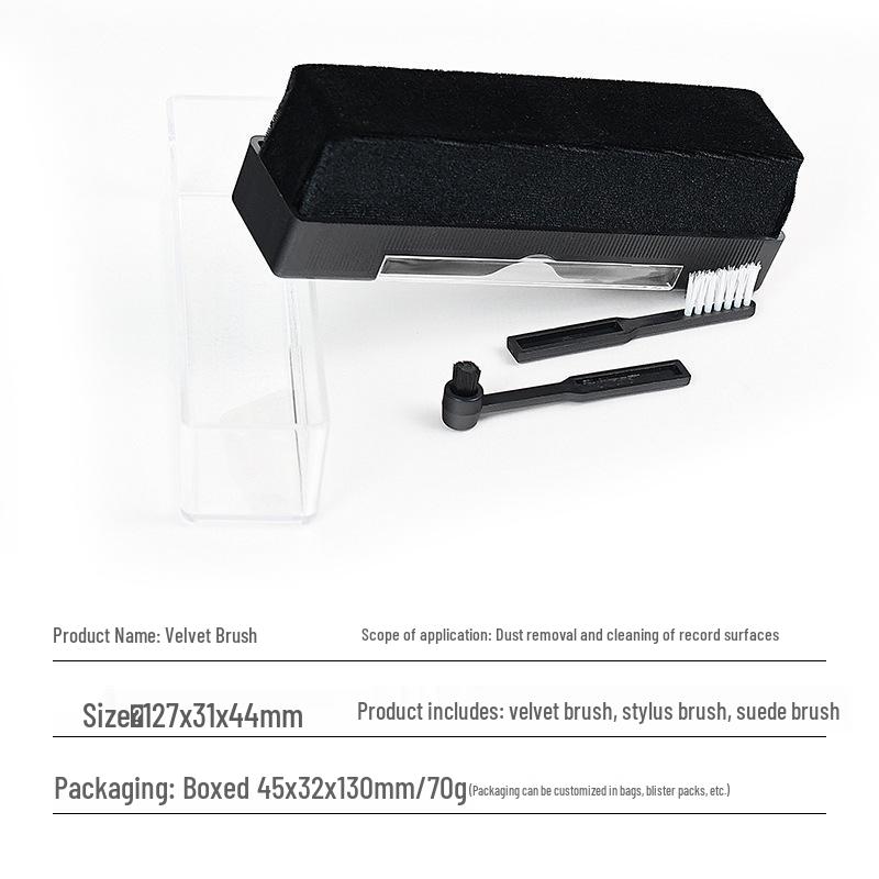 3-in-1 Vinyl Record & Stylus Cleaning Brush Set for Turntables