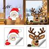 Rendierpatroon Huisdecoratie Kerst Statische Raamstickers, Glurende Kerstman Stickers, Kerstman Muurstickers Nee?Cartoonstickers lijmen voor binnen?Buitenshuis
