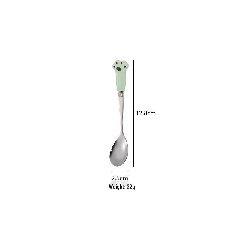 Cartoon Children's Stainless Steel Long Handle Spoon & Fork Set