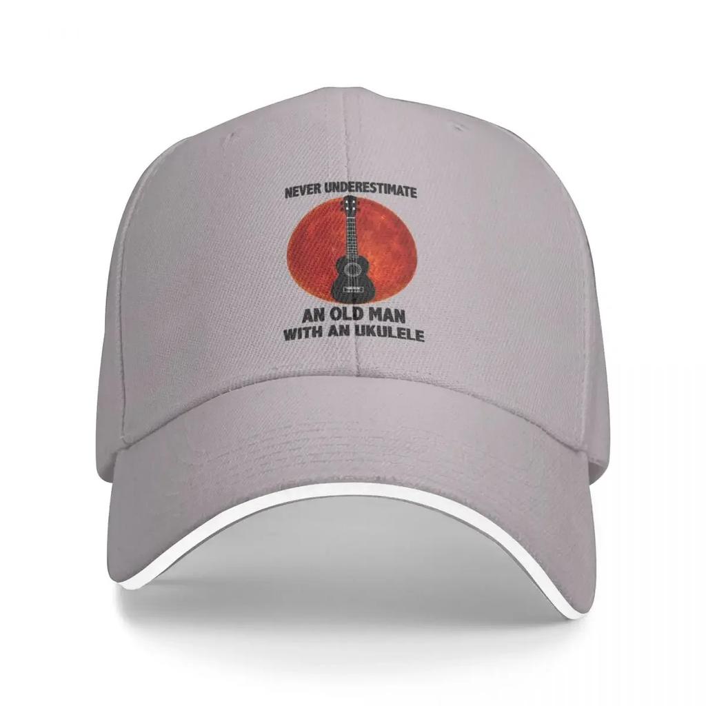 Never Underestimate An Old Man With A Ukulele Essential T-Shirt Baseball Cap Black Sunhat Party Hat For Men Women's
