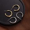 C-Shaped Irregular Metal Earrings Minimalist Light Luxury Small Batch 925 Silver Ear Studs Fashion Versatile Accessories