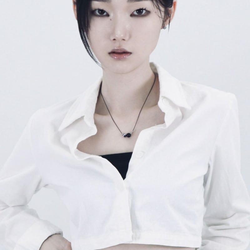 Baroque Stone Black spotted gemstone necklace