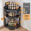 Qin Chen 3-Tier Triangular Countertop Spice Rack with Knife Holder