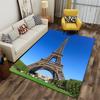 Eiffel Tower Design Carpet with Blue Sky and Green Background Suitable for use as an anti-slip for living room bedroom sofas