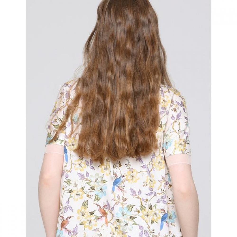 SON JUNG WAN Women Flower Lace Contrast Blouse Zbl6262221