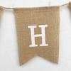 13 Flags Vintage Linen Jute Burlap Pennant Banner Bunting Background Photography Props Happy Birthday Party Home Decor Supplies