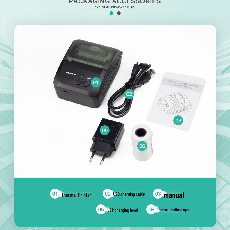 58-мм беспроводной Bluetooth-принтер чеков и билетов POS-5809DD US Version