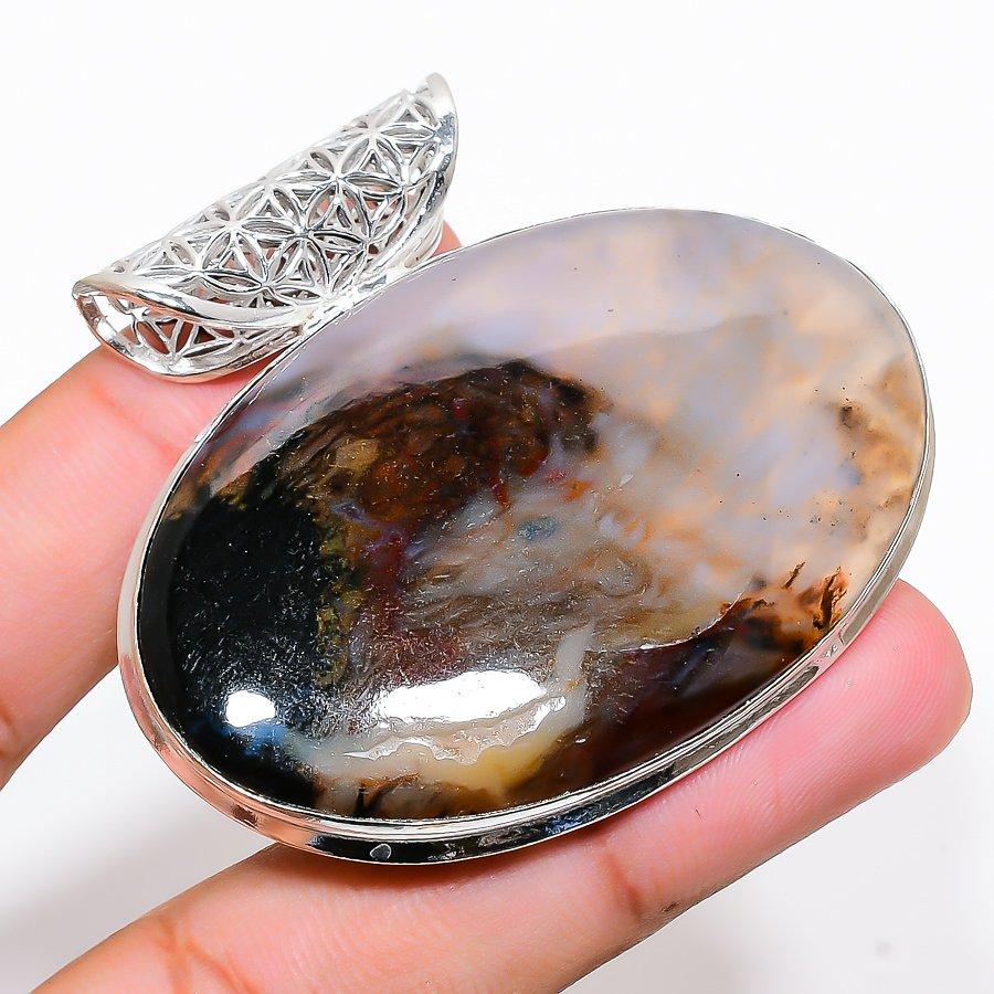 

Montana Agate Gemstone Handmade Ethnic Jewelry Pendant 1.97 SR-2567
