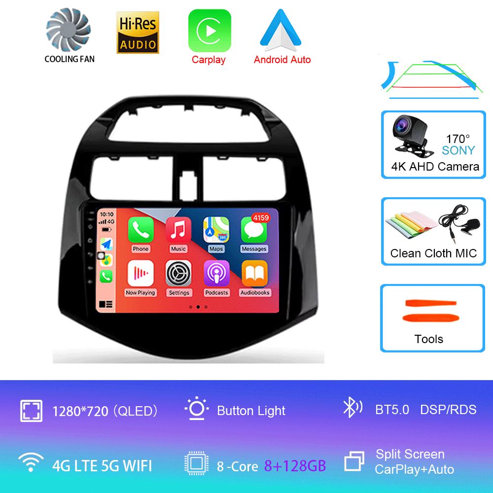 Car Radio Android 14 Carplay Auto Multimedia Player for Chevrolet Spark Beat Matiz Creative 2009 - 2016 E53 X5 M5 2din Stereo