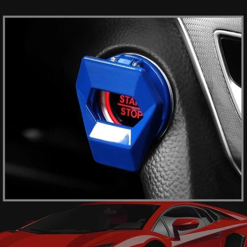 

Car Engine Start Stop Button Cover Auto Accessories Push Button Cover Car Decorative Interior Accessories синій