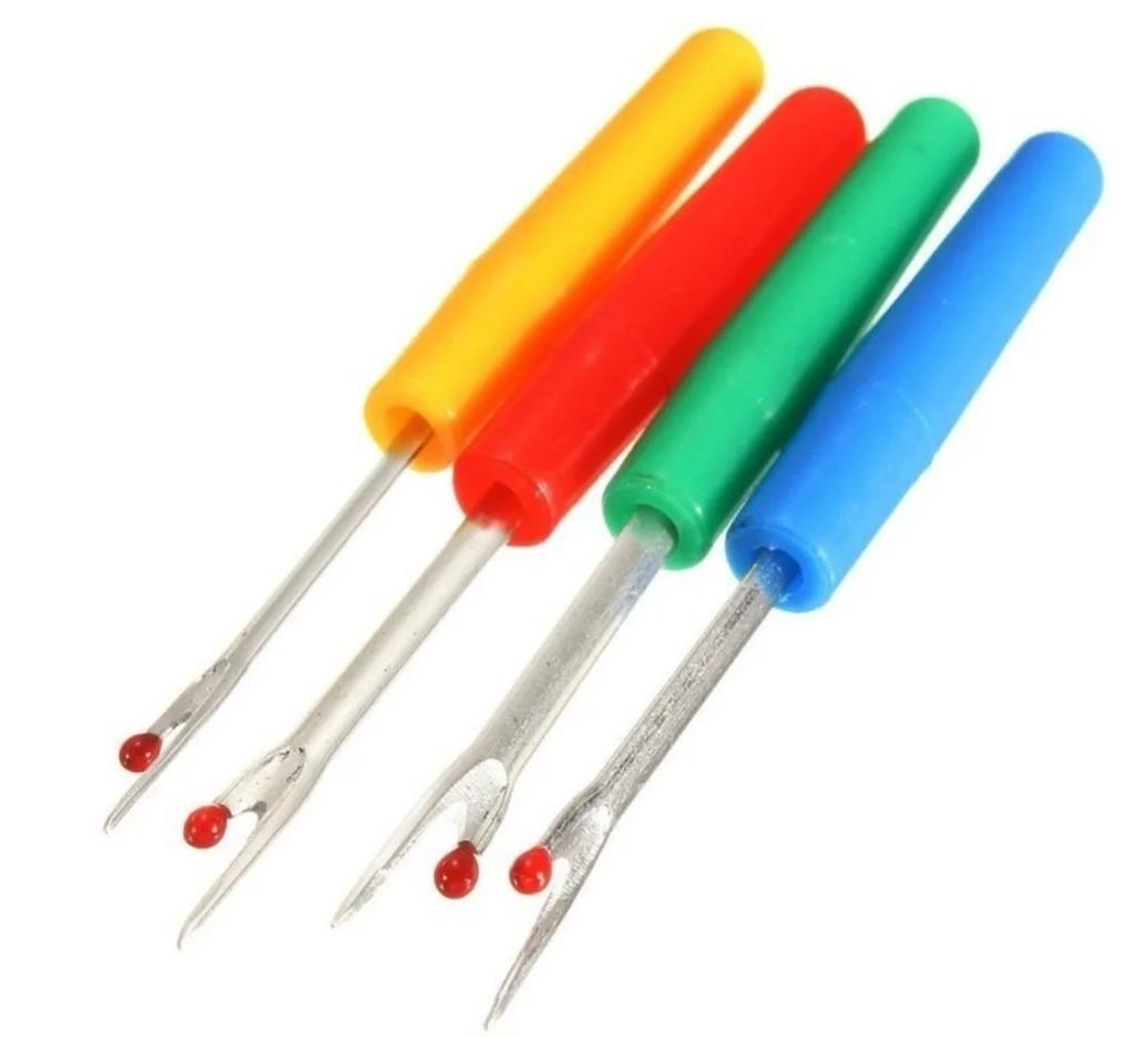 4pcs X Plastic Handle Seam Stitch Ripper Unpicker Thread Cutter Sewing Tool