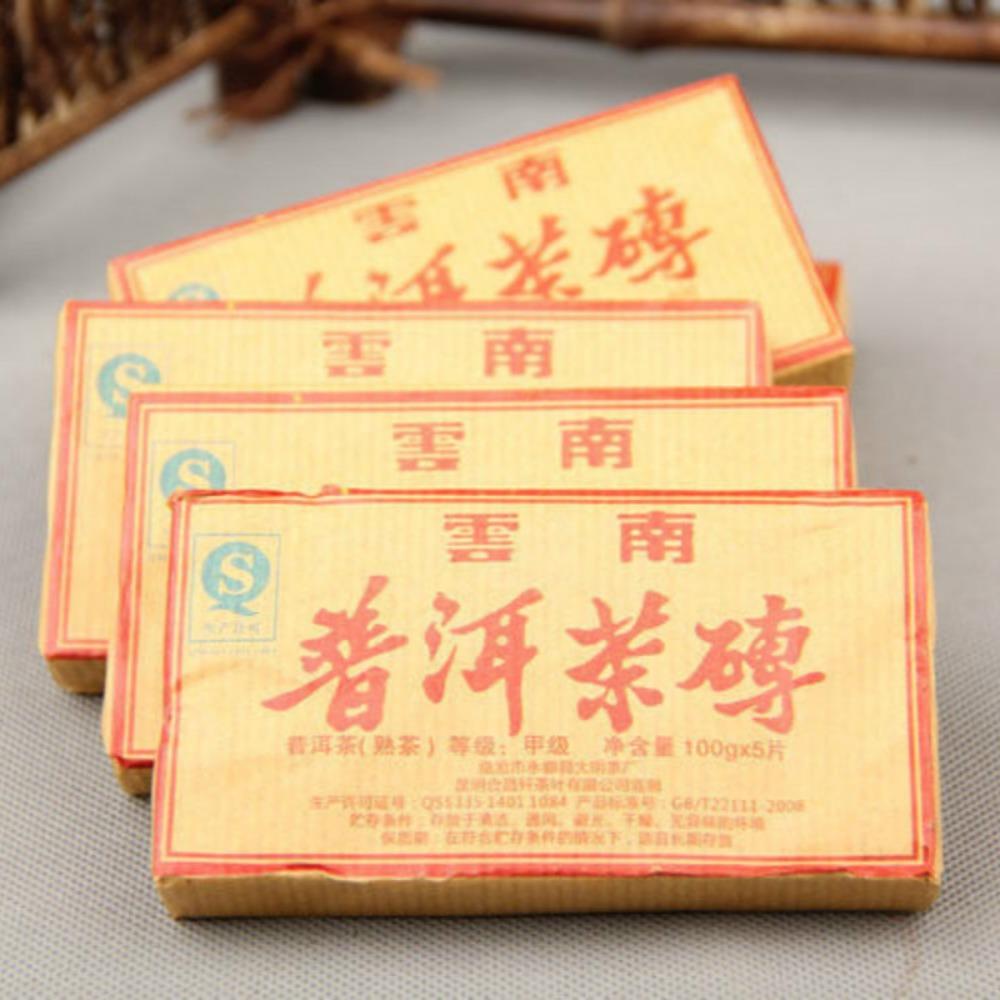 100g Ripe Pu erh Tea Brick China Fermented Dark Tea Vintage Shou Pu Erh
