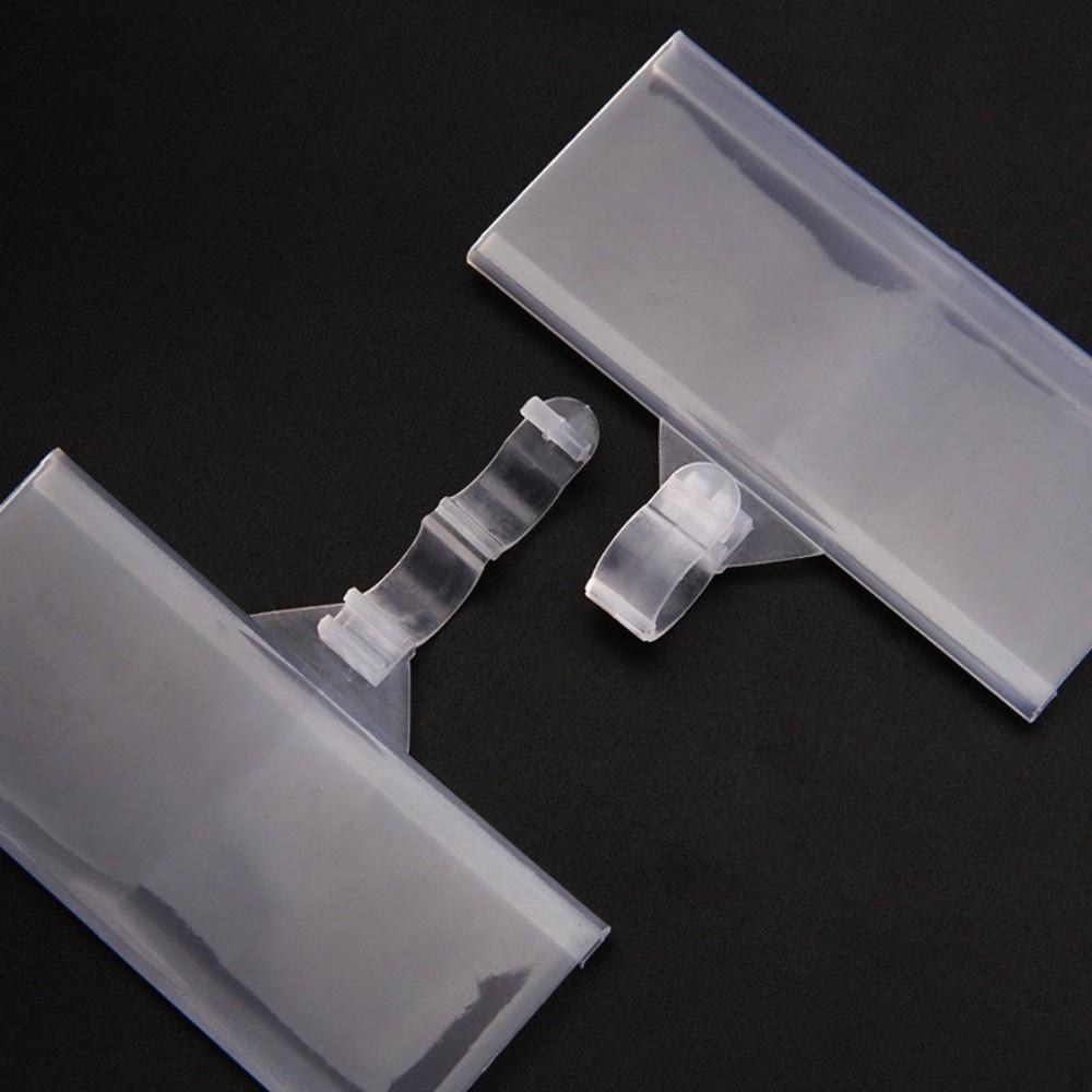 10Pcs Translucent Label Holder Plastic Plastic Hang Tag Practical Price Tag Holder Wire Shelf