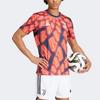 Adidas Sport Performance Juventus Geometric Pattern Printed Pre-Match Short Sleeve Football Shirt Men Tops Red IW0462