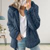Women Winter Sherpa Fleece Short Jacket Hooded Zipper Cardigan Coat Warm Casual Solid Plush Windproof Jacket for Fall Winter