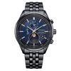 Eco-Drive Series Waterproof 100 Meters Fashion Style Solar Quartz Steel Strap 42mm Men's Watch Blue Dial BY1035-56L