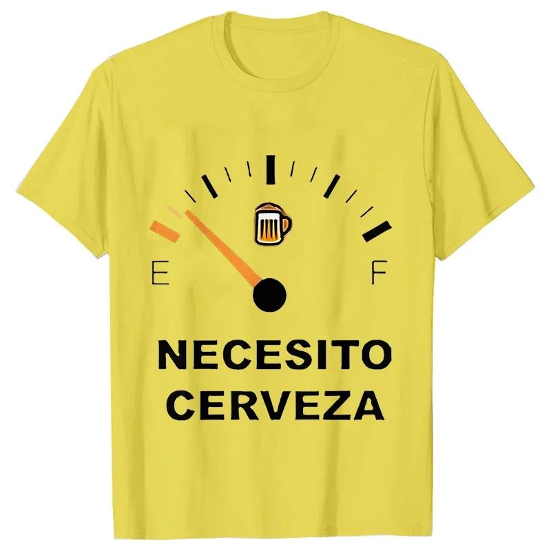 Men's Casual T-shirt NECESITO CERVEZA Funny Men Tshirts Short Sleeve Tee Top Clothes for Summer Drinking Beer T Shirt Tops Gifts