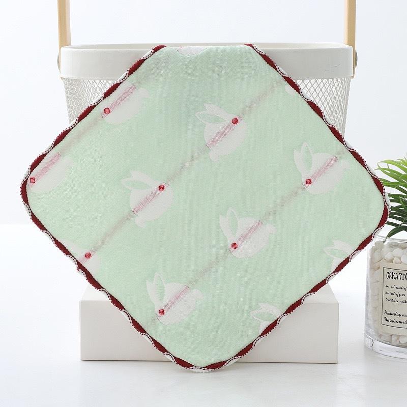 6 Layer Gauze Baby Washcloth 25x25cm Soft Absorbent Jacquard Infant Burp Cloth Thickened Face Towel For Autumn Winter