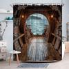 Oude Schip Douchegordijn Houten Boot Zeezicht Nautisch Decor Vintage Zeeman Thema Waterdicht Badgordijn Set Huisdecoratie