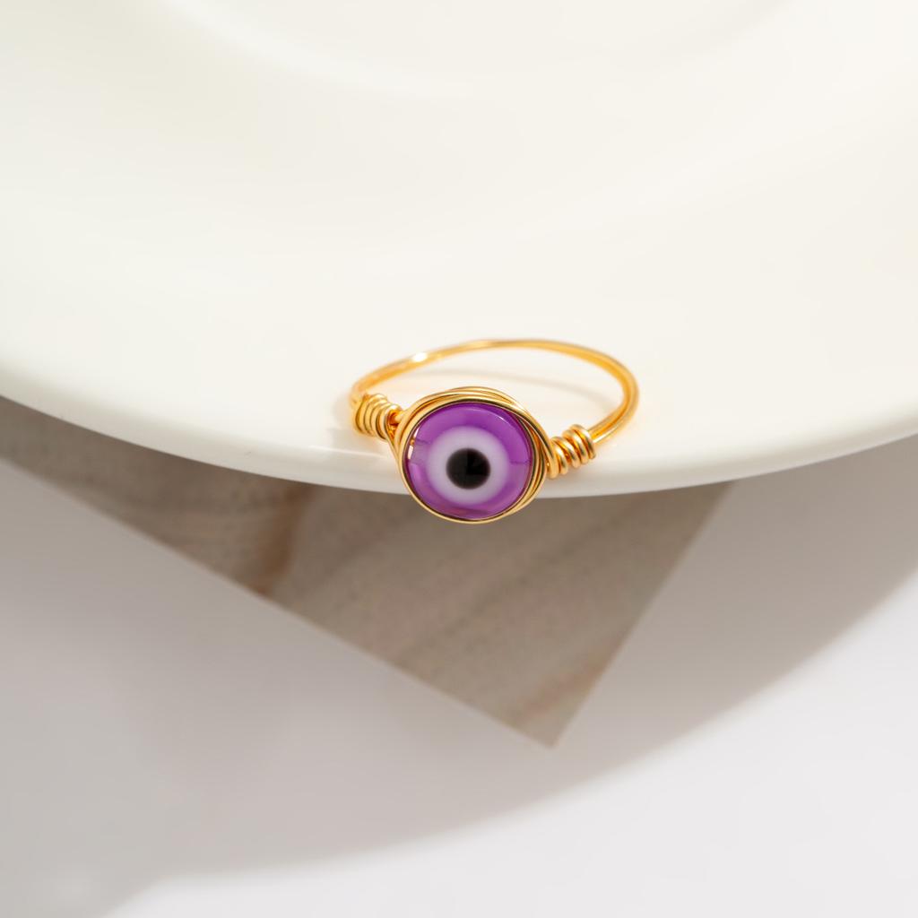 Creative And Simple Ethnic Style Eye Gravel Ring Female, Irregular Personality Luminous Ring